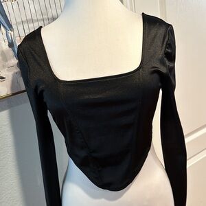 NWT H&M Long Sleeve Crop Top